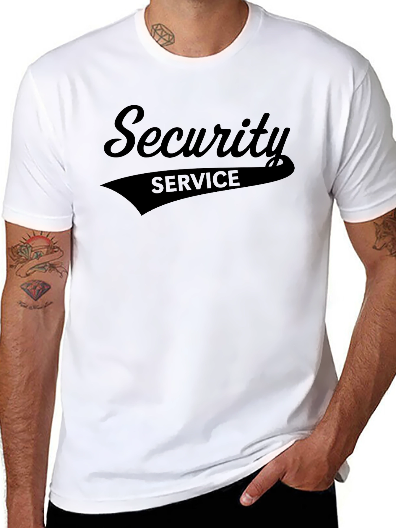 Security Service Crew Neck T-Shirt - Black
