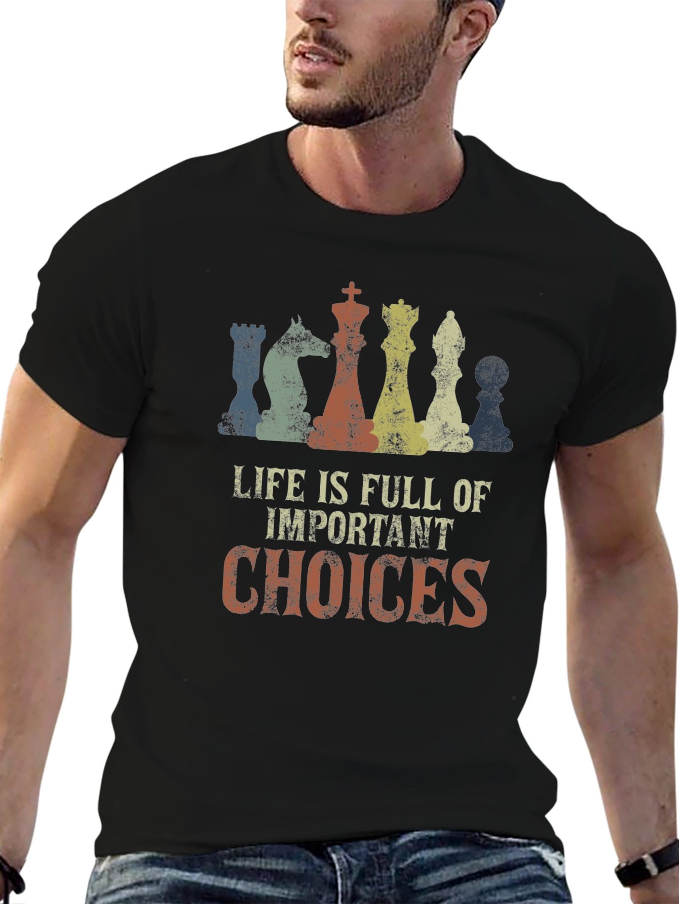 Chess Life Choices Graphic Tee - Black Cotton