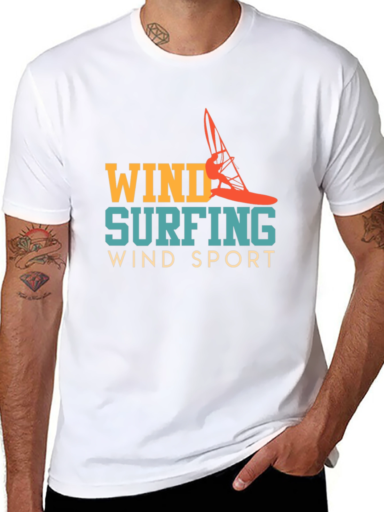 Windsurfing Graphic Tee - Sporty Casual Style