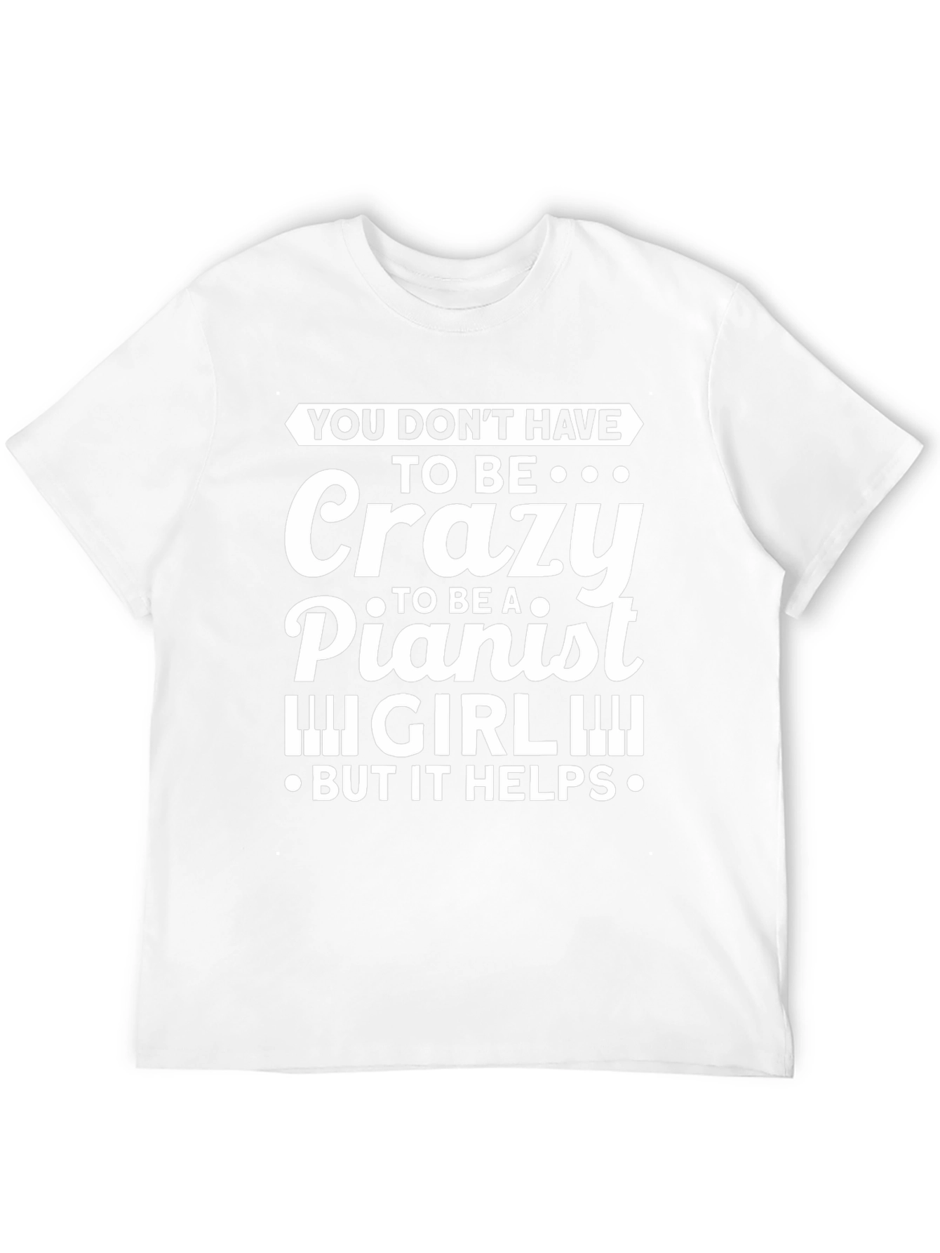 Crazy Pianist Girl Black T-Shirt