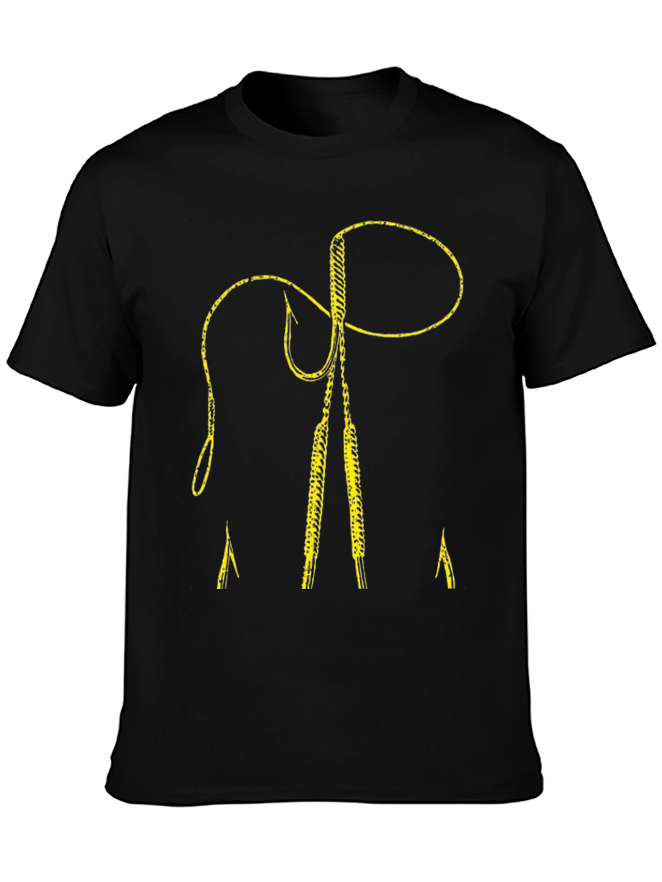 Fishing Hook Graphic Tee - Anglers Black T-Shirt