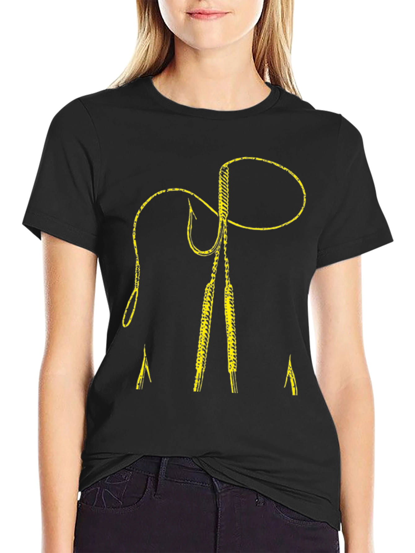 Fishing Hook Graphic Tee - Anglers Black T-Shirt