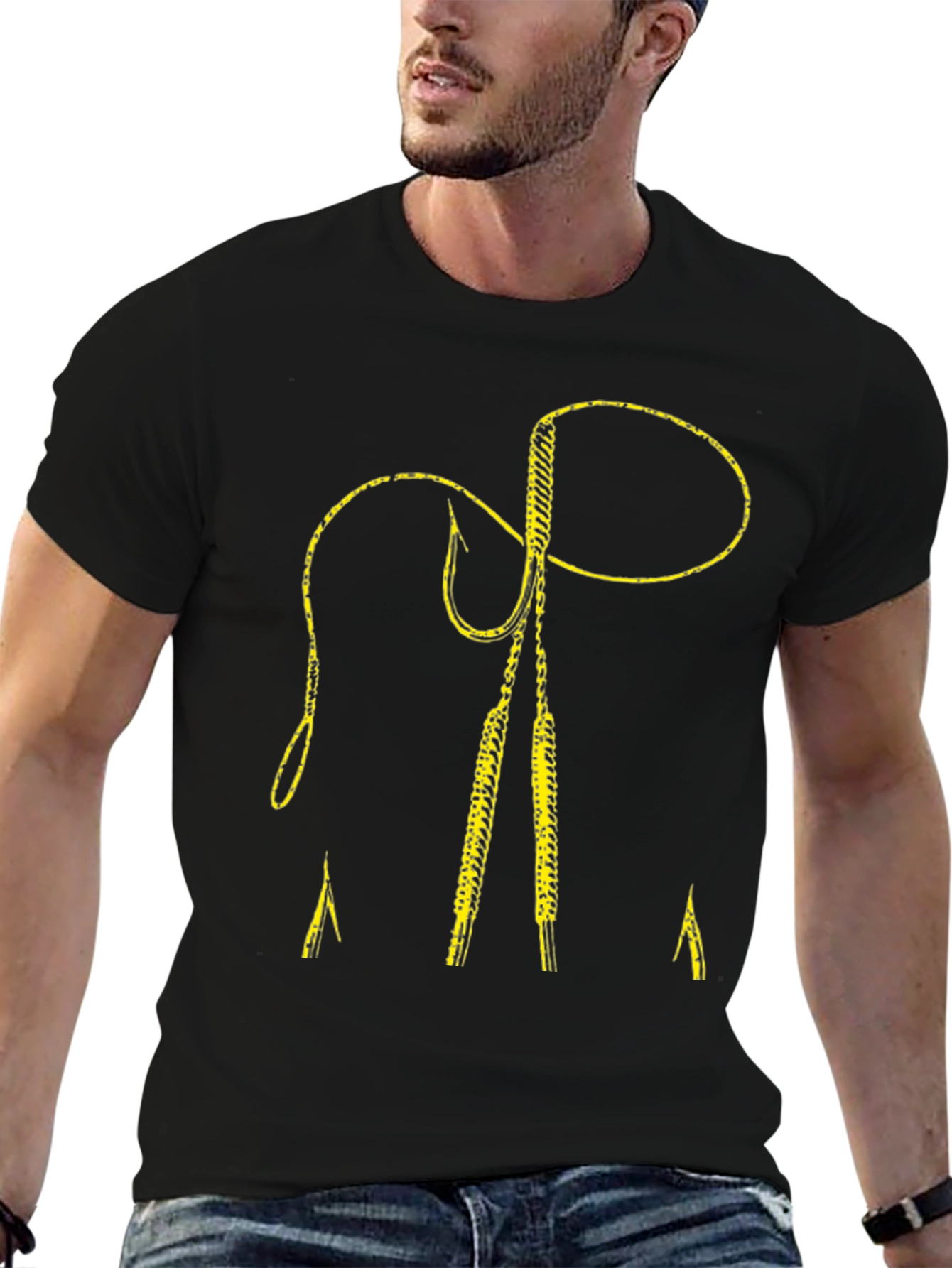 Fishing Hook Graphic Tee - Anglers Black T-Shirt