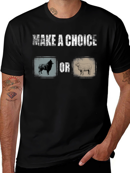 Make a Choice: Sheep or Dog? Black Graphic Tee