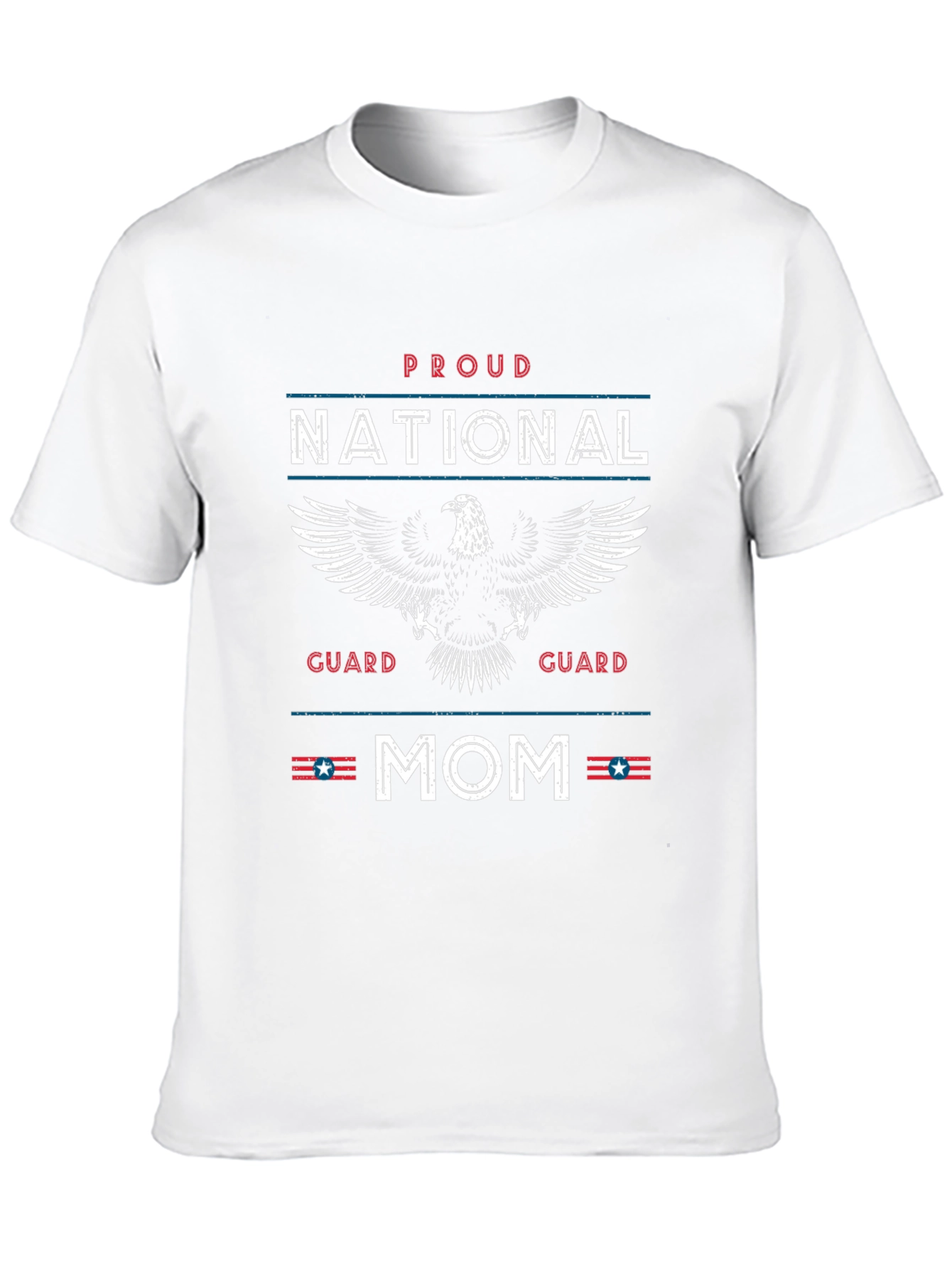 Proud National Guard Mom T-Shirt - Patriotic Eagle Graphic