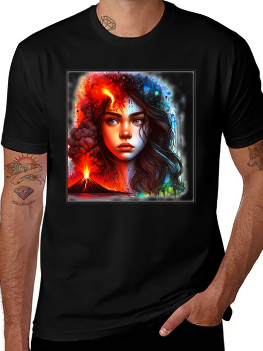 Lava & Rain T-Shirt: Dual Nature Graphic Tee