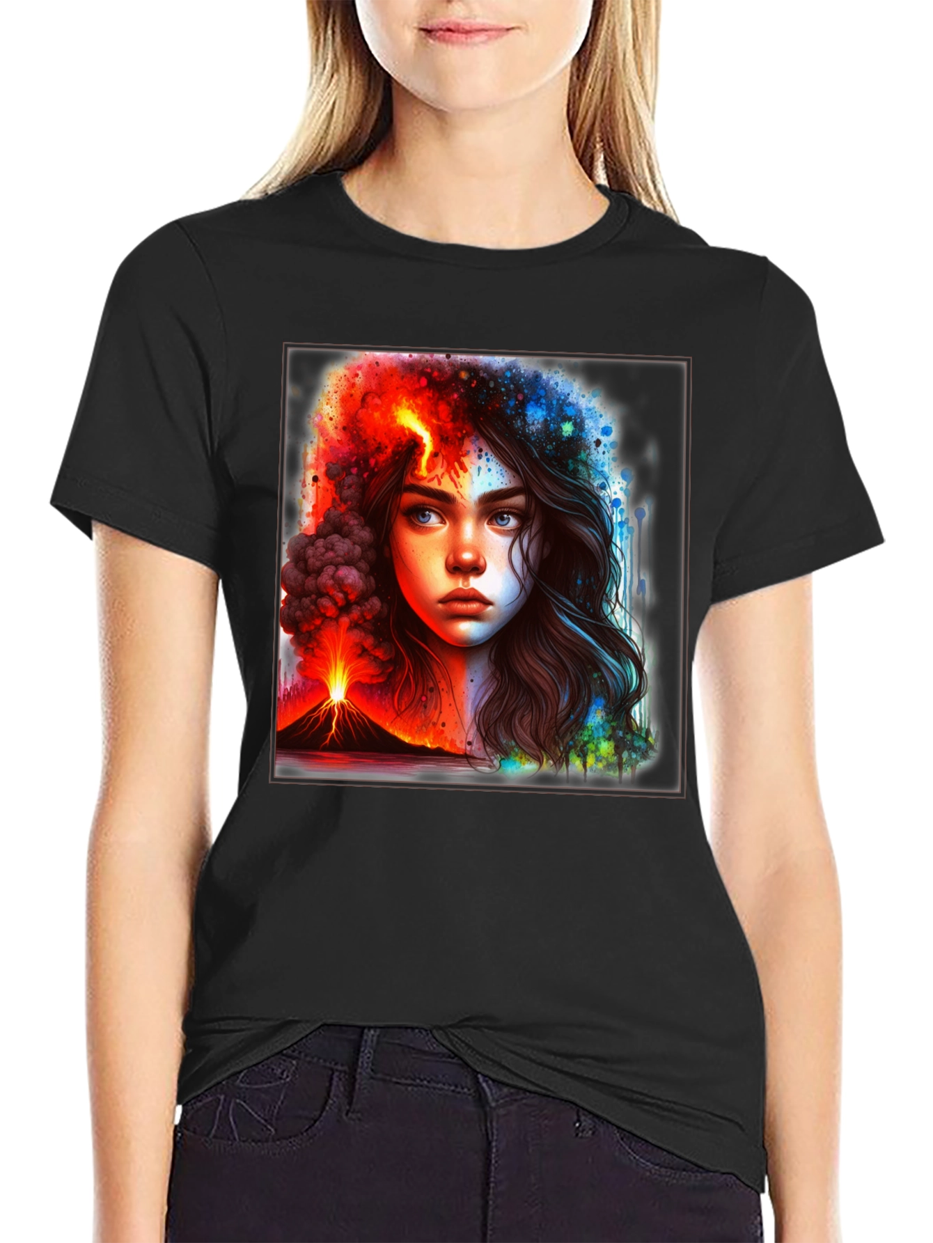 Lava & Rain T-Shirt: Dual Nature Graphic Tee