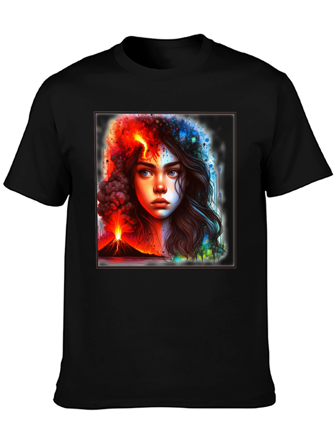 Lava & Rain T-Shirt: Dual Nature Graphic Tee