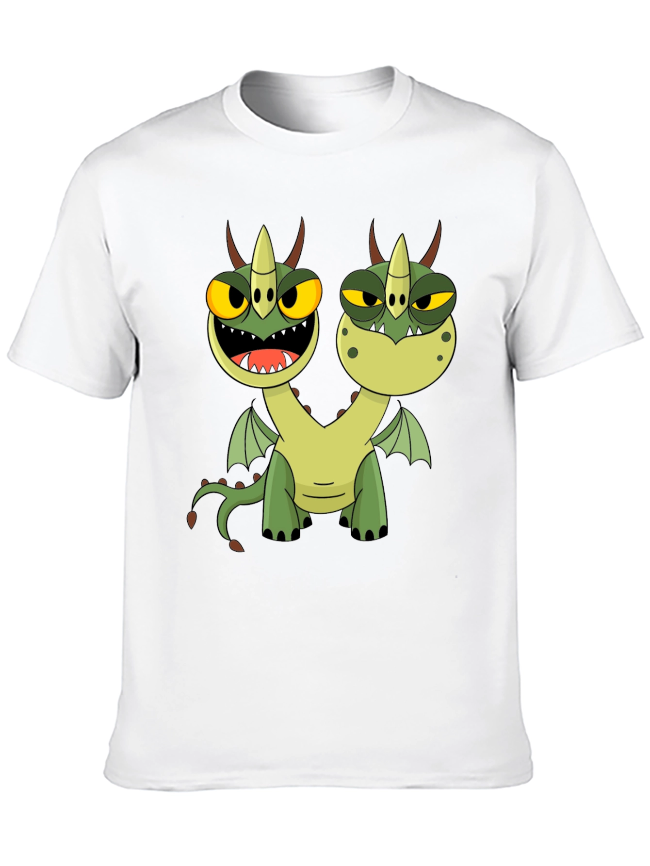 Two-Headed Dragon Cartoon Graphic Tee
