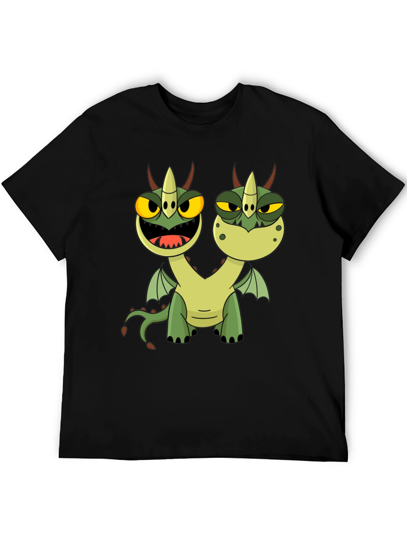 Two-Headed Dragon Cartoon Graphic Tee