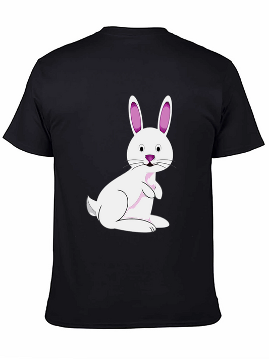 Easter Bunny Graphic Tee - Black Cotton Blend