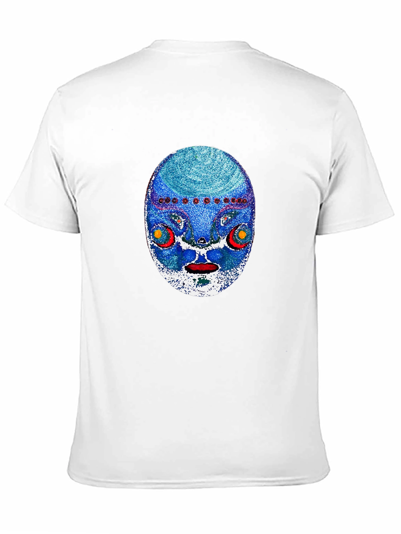 Abstract Face Graphic Print Mens Black T-Shirt