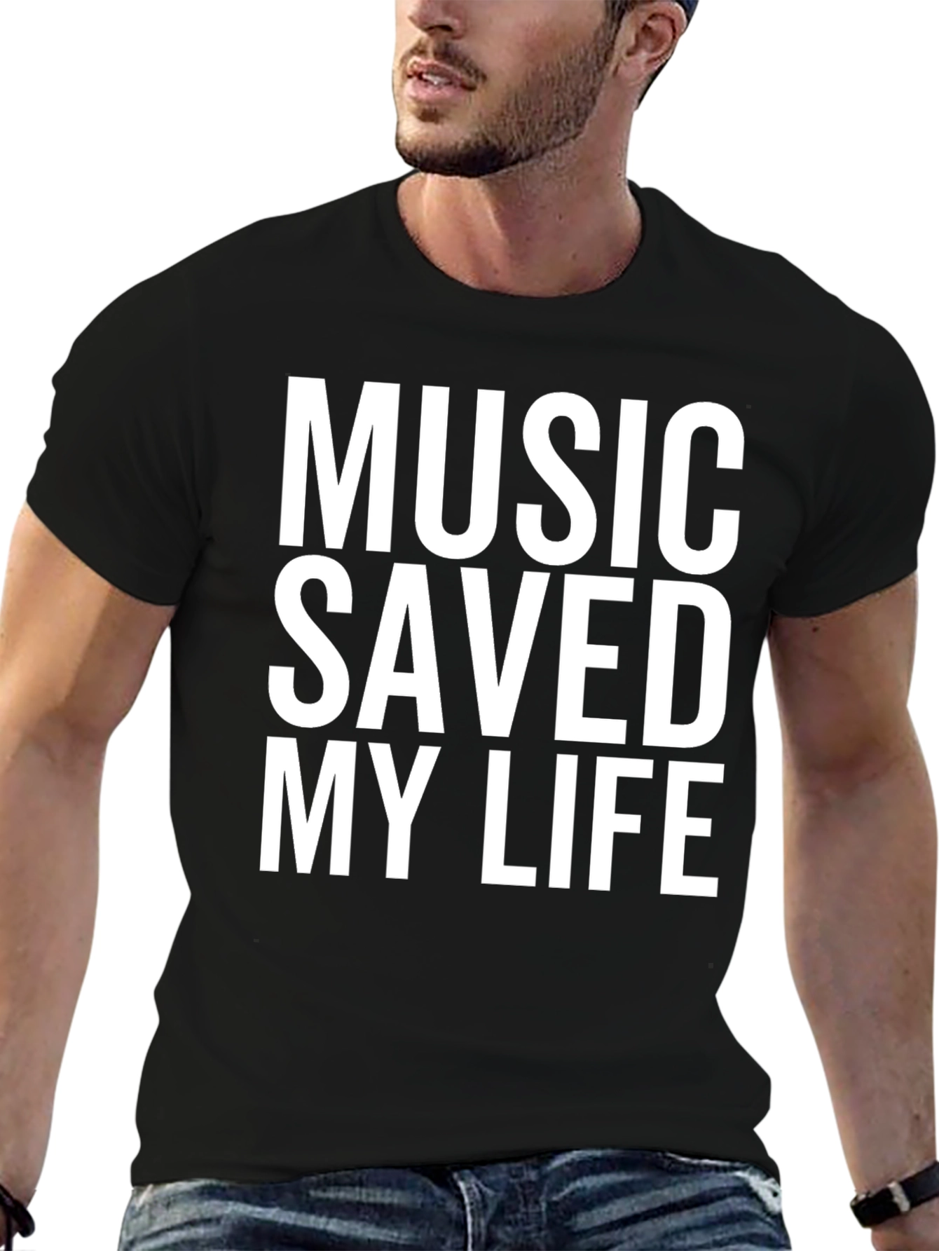 Music Saved My Life Graphic Tee - Casual Style