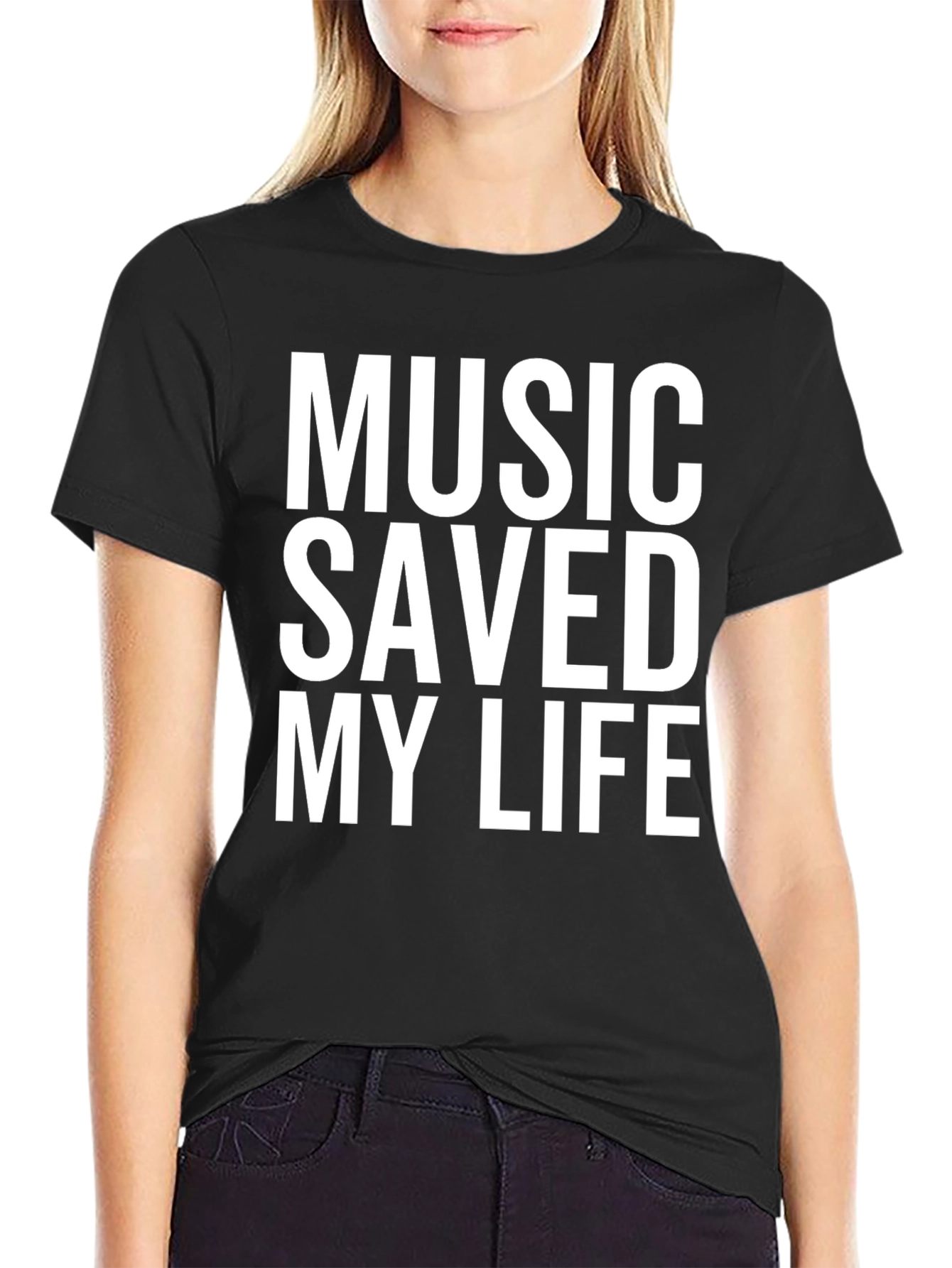 Music Saved My Life Graphic Tee - Casual Style