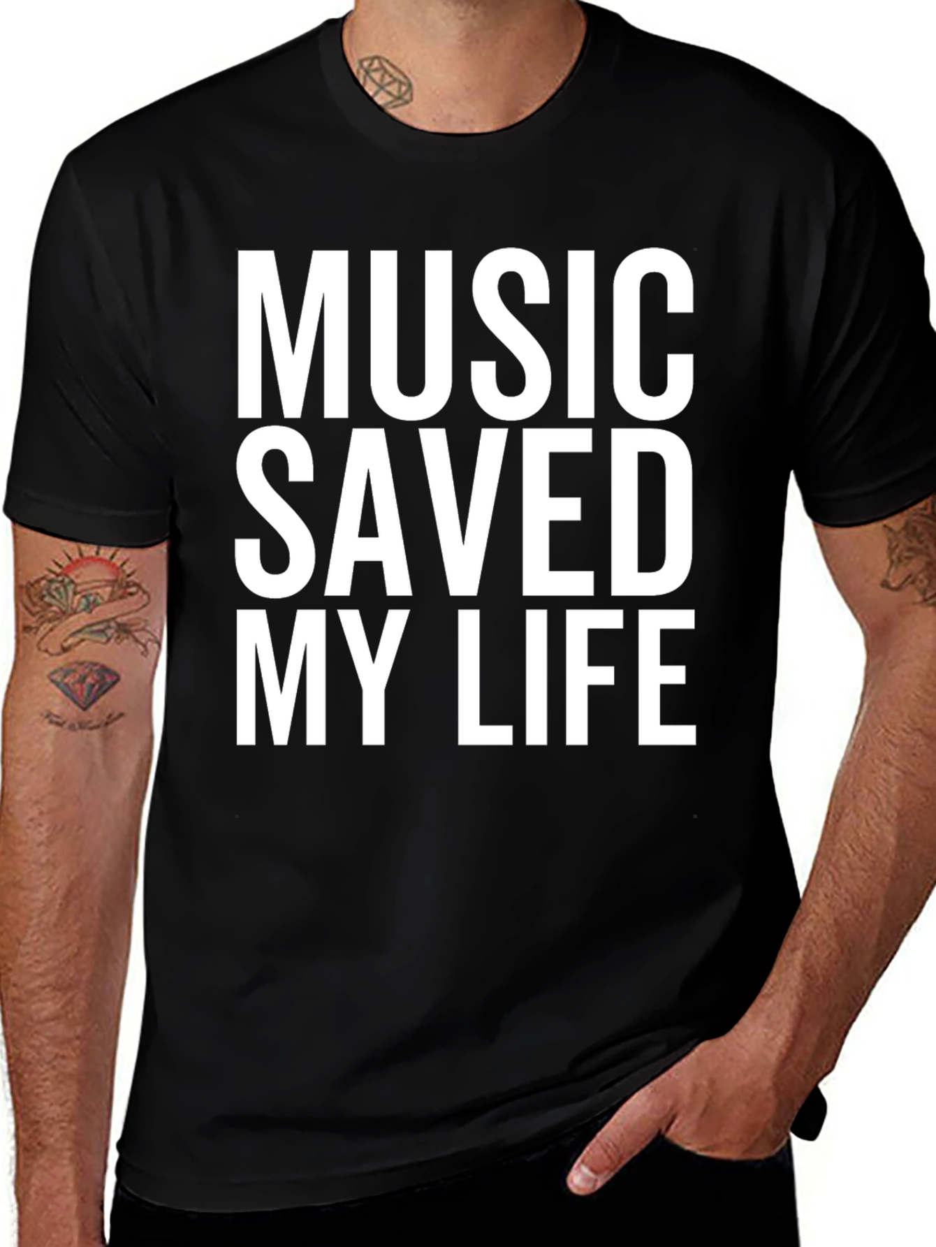 Music Saved My Life Graphic Tee - Casual Style