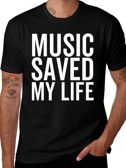 Music Saved My Life Graphic Tee - Casual Style