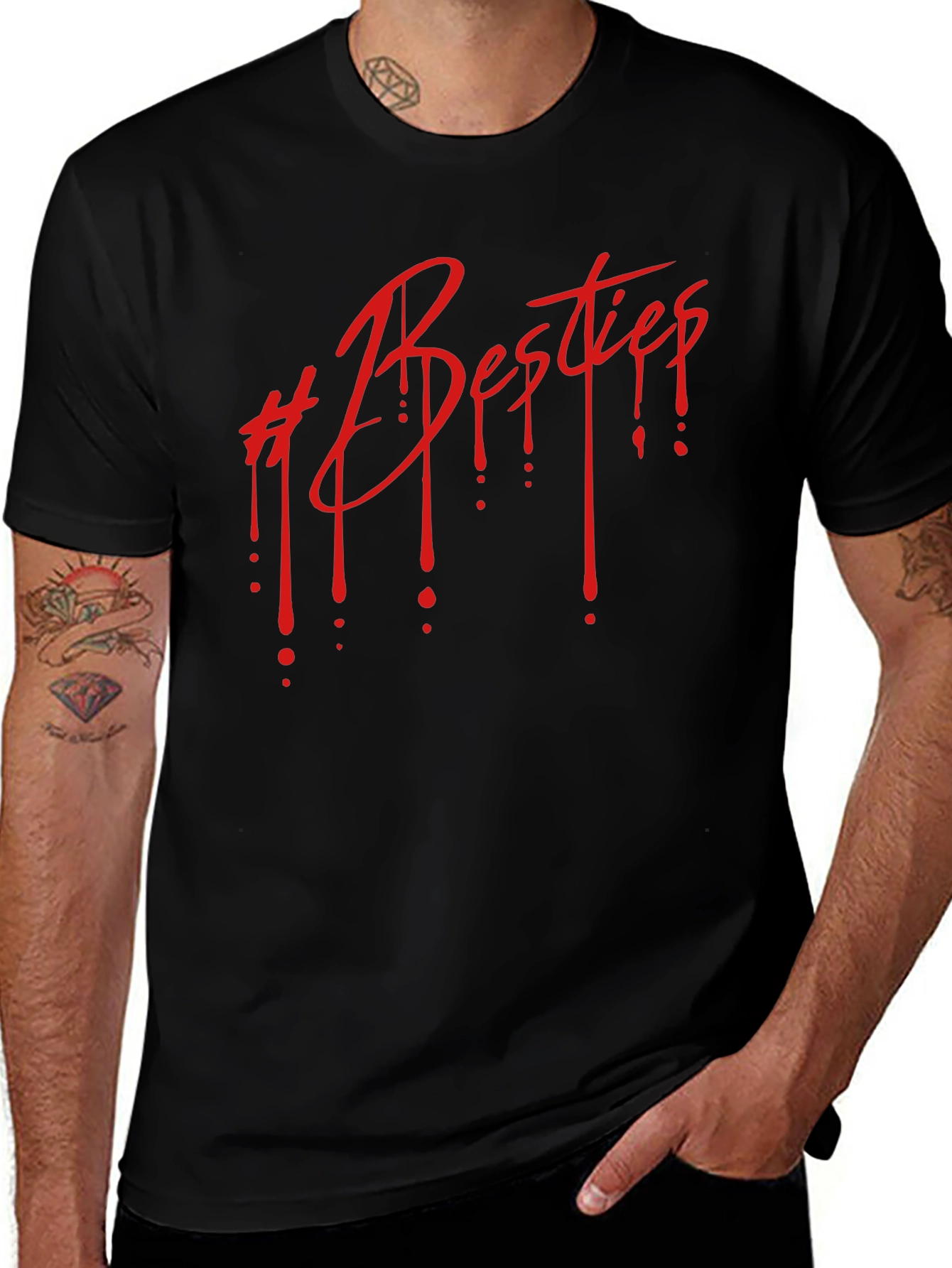 Besties Drip Graphic Tee - Black Unisex T-Shirt
