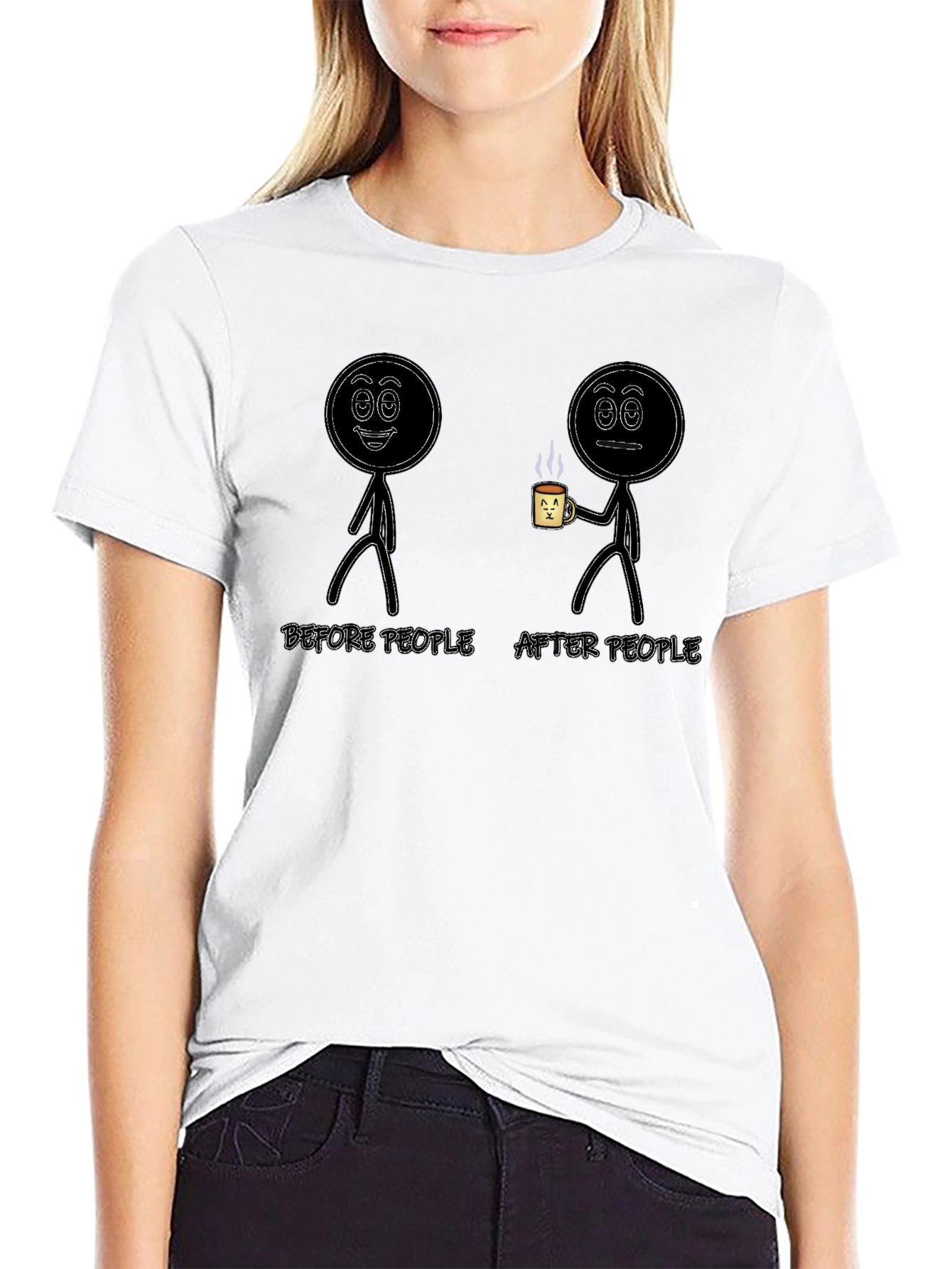 Funny Before & After People Black T-Shirt