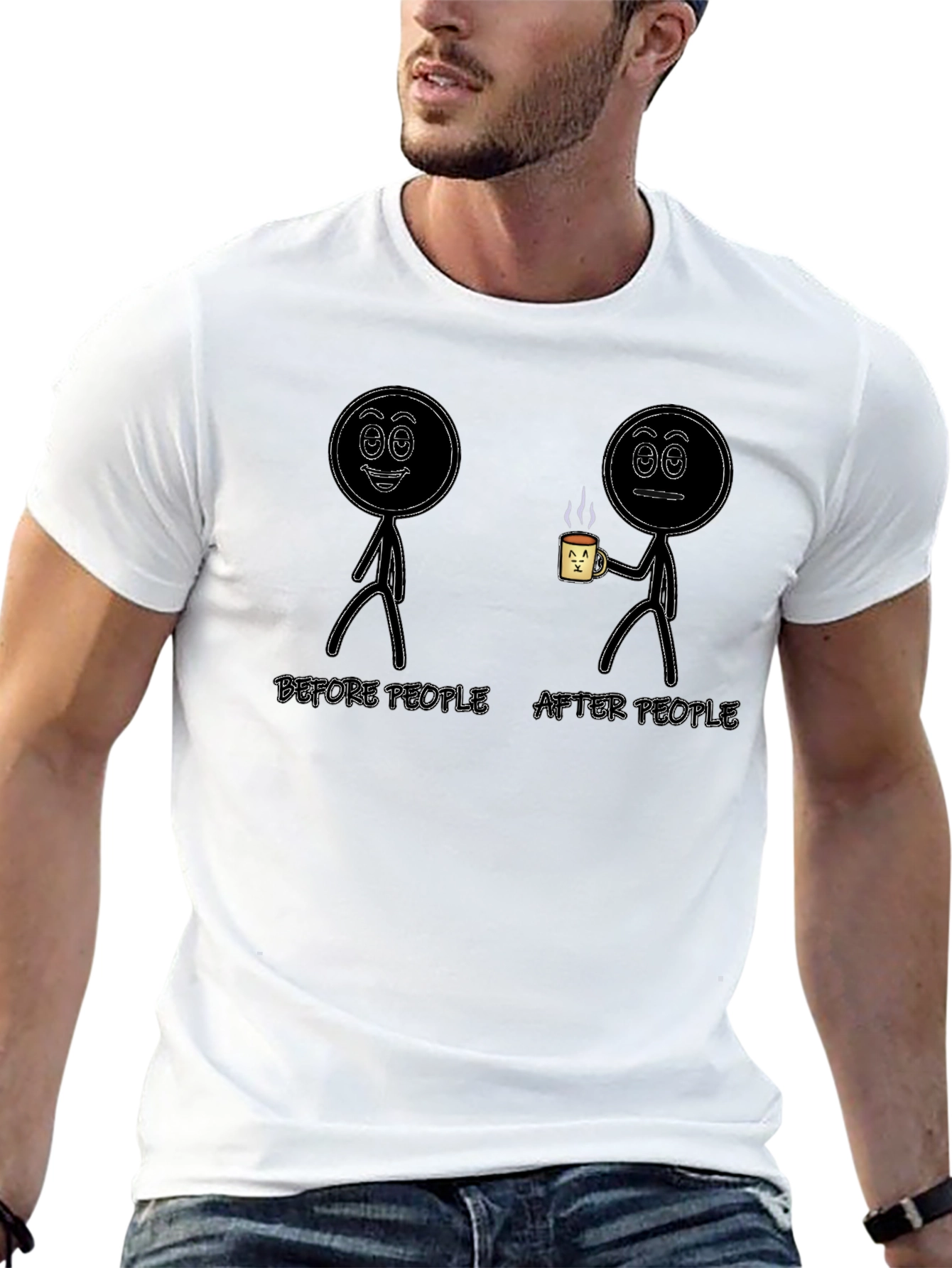 Funny Before & After People Black T-Shirt