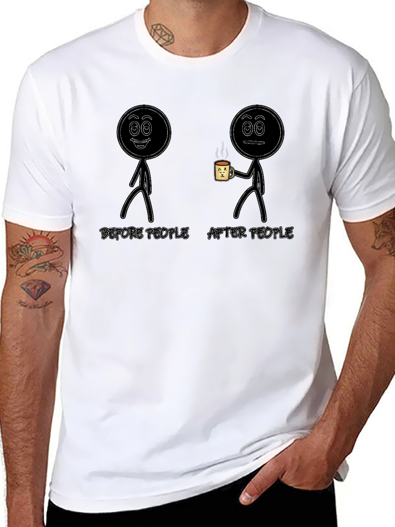 Funny Before & After People Black T-Shirt
