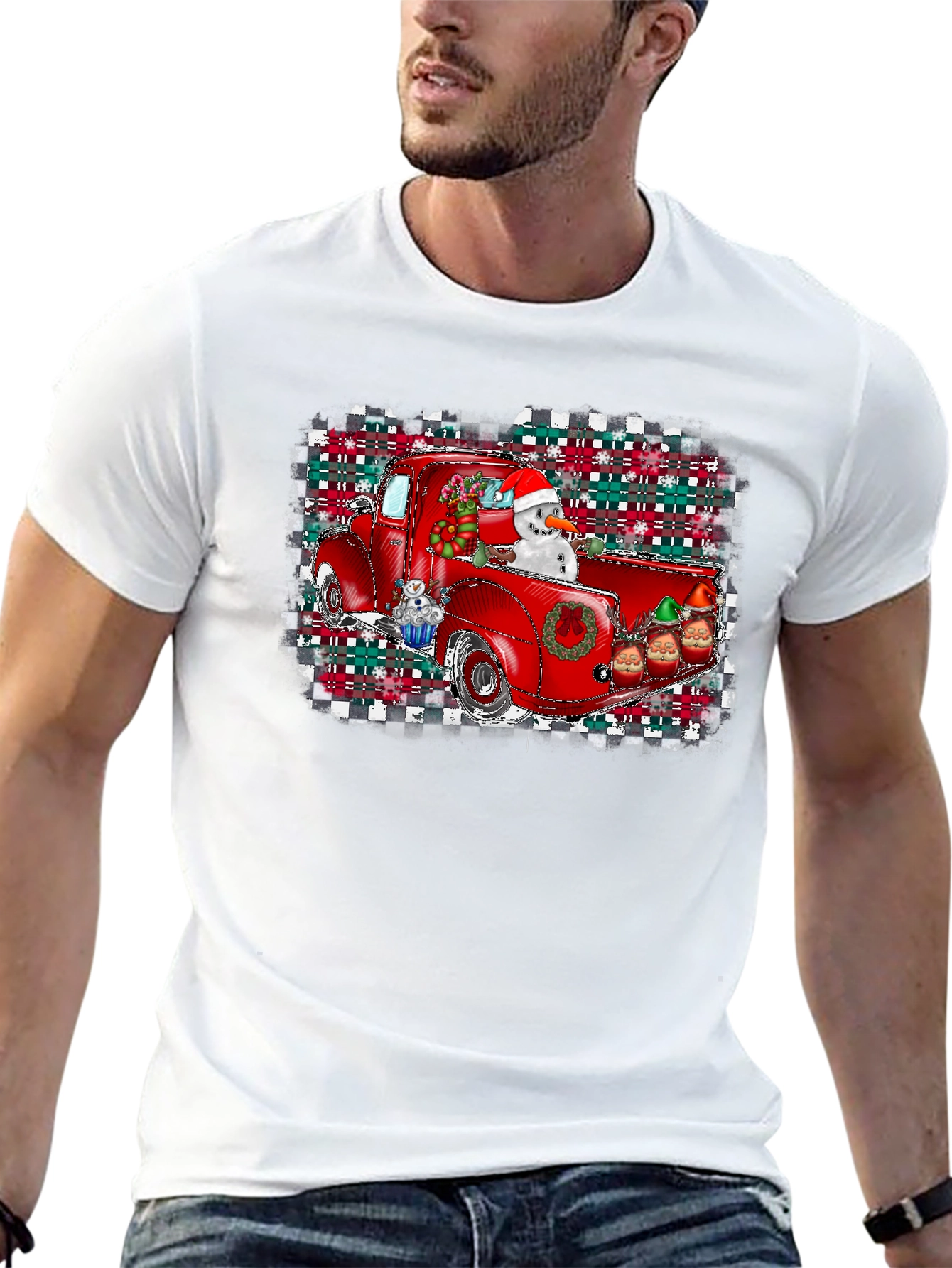 Festive Red Truck Christmas T-Shirt