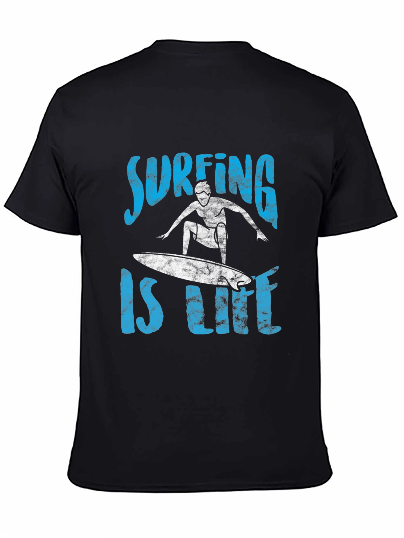 Surfing is Life Mens Graphic Tee - Black