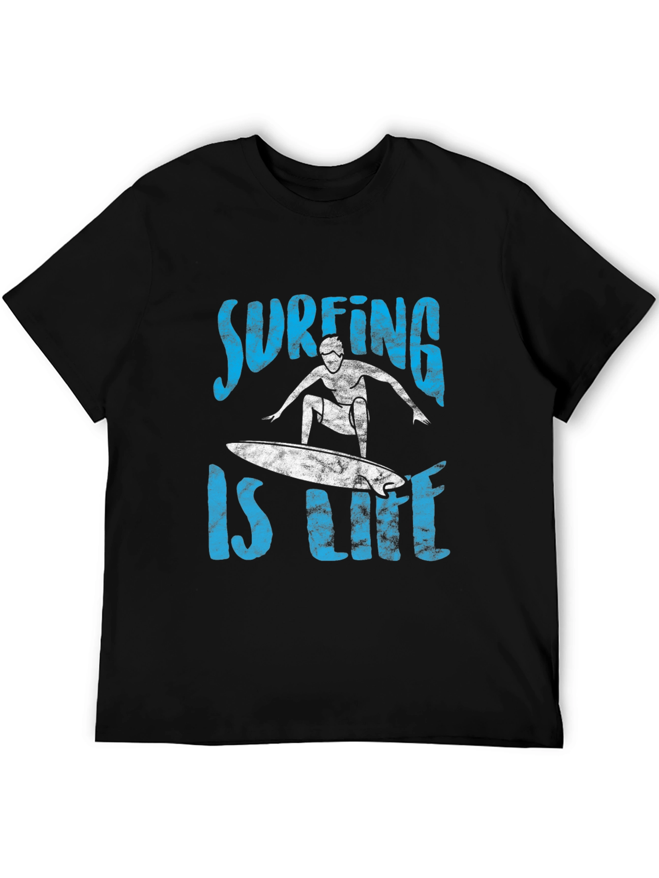 Surfing is Life Mens Graphic Tee - Black