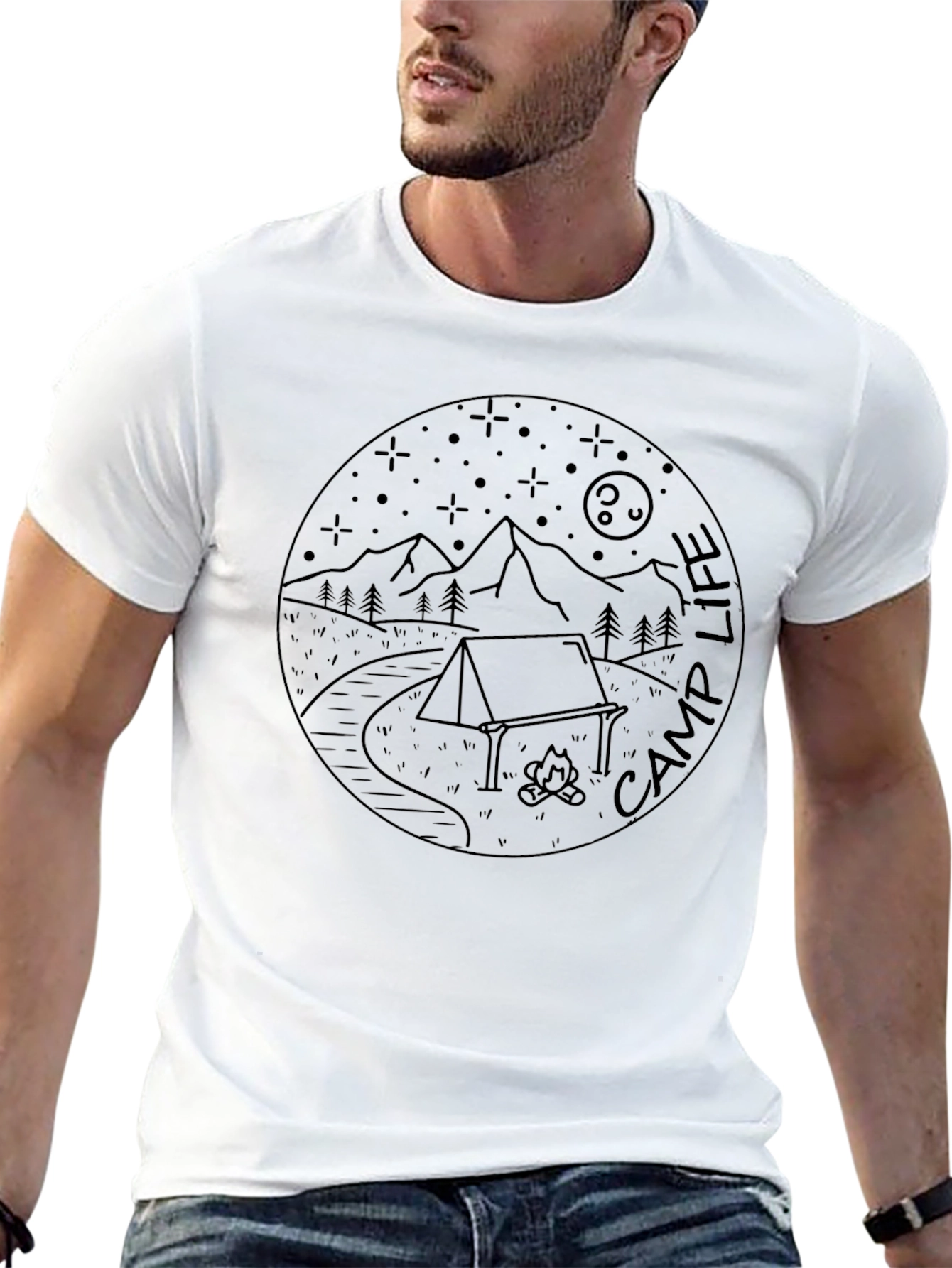 Camp Life Black Graphic Tee