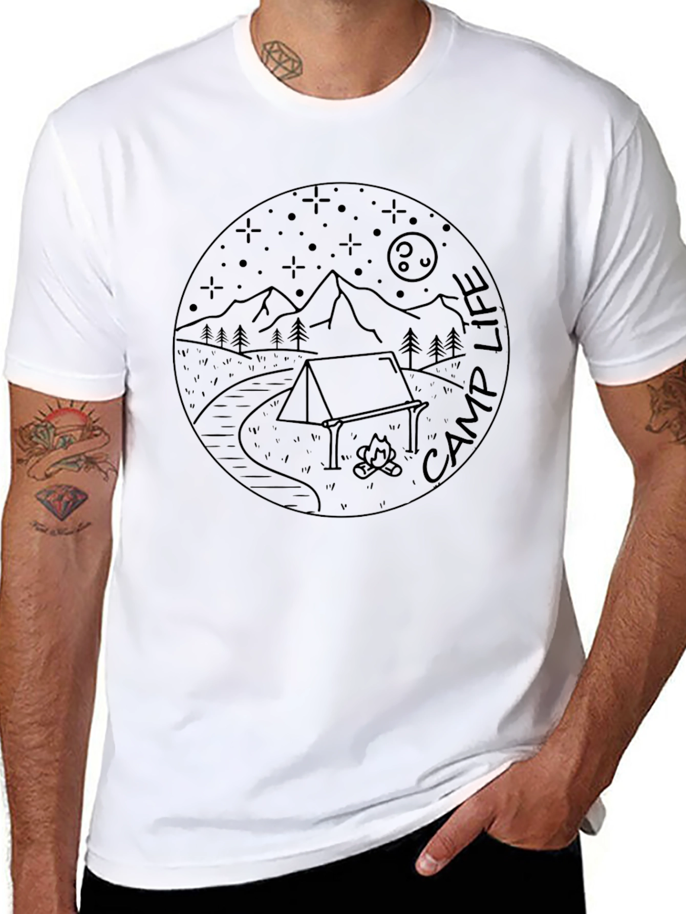 Camp Life Black Graphic Tee