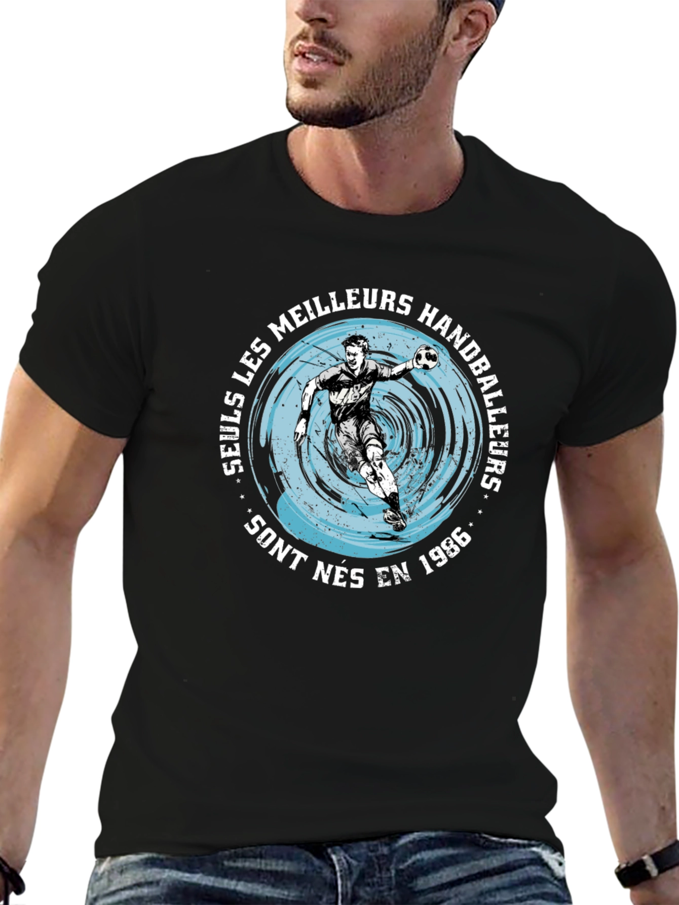 Handball Player Graphic T-Shirt - Born in 1986