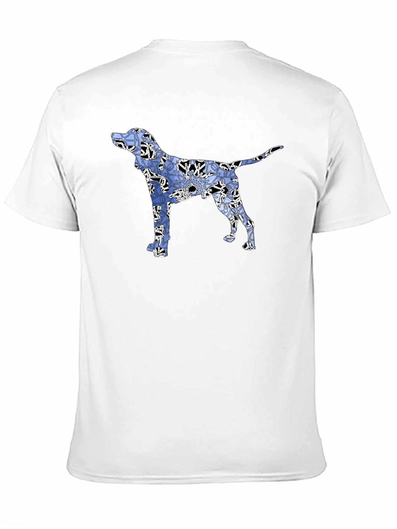 Dog Floral Print Black T-Shirt