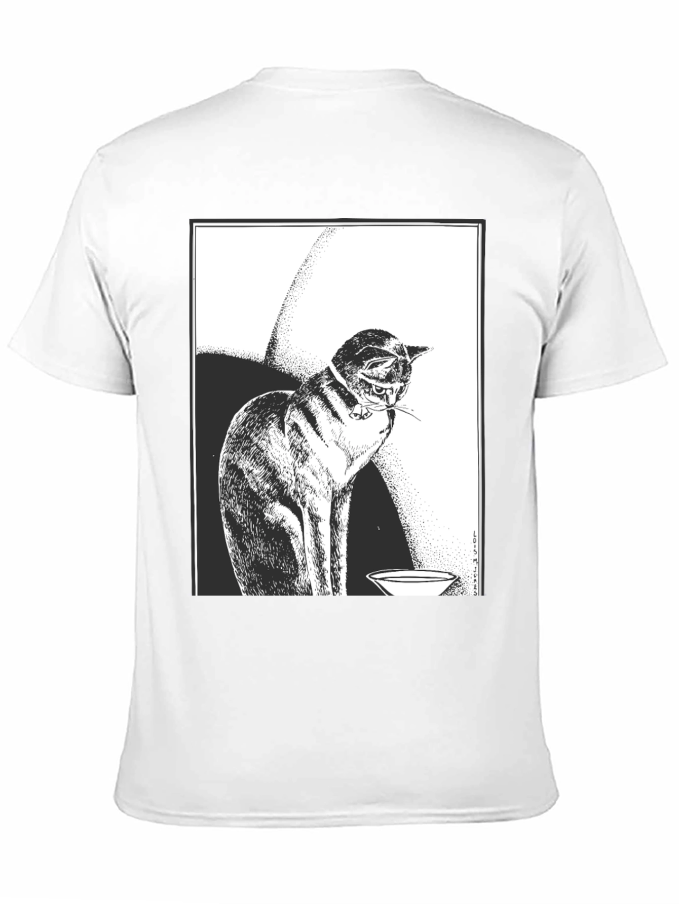 Cat Graphic Tee - Black