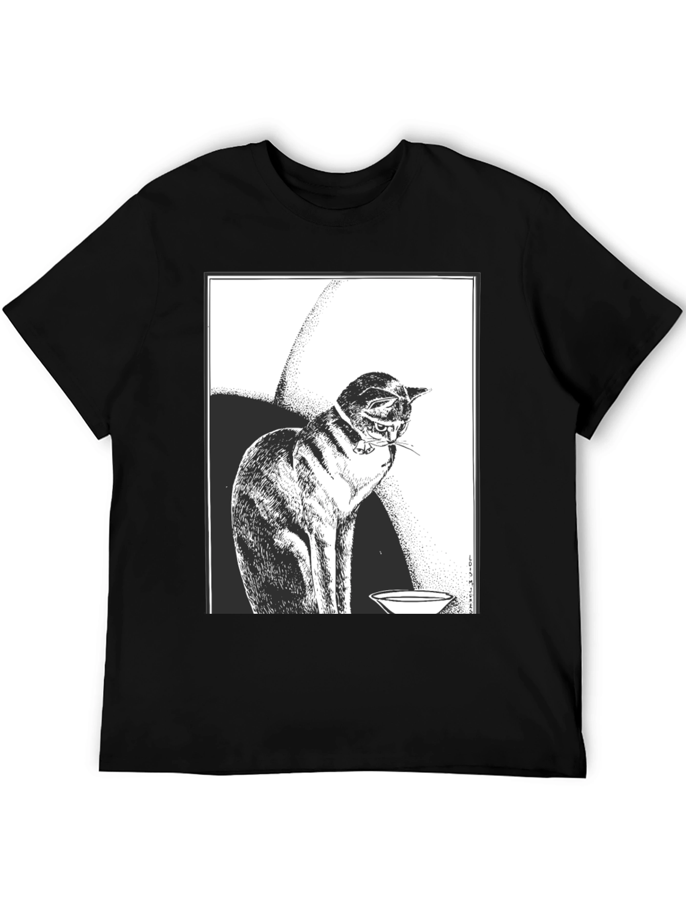 Cat Graphic Tee - Black