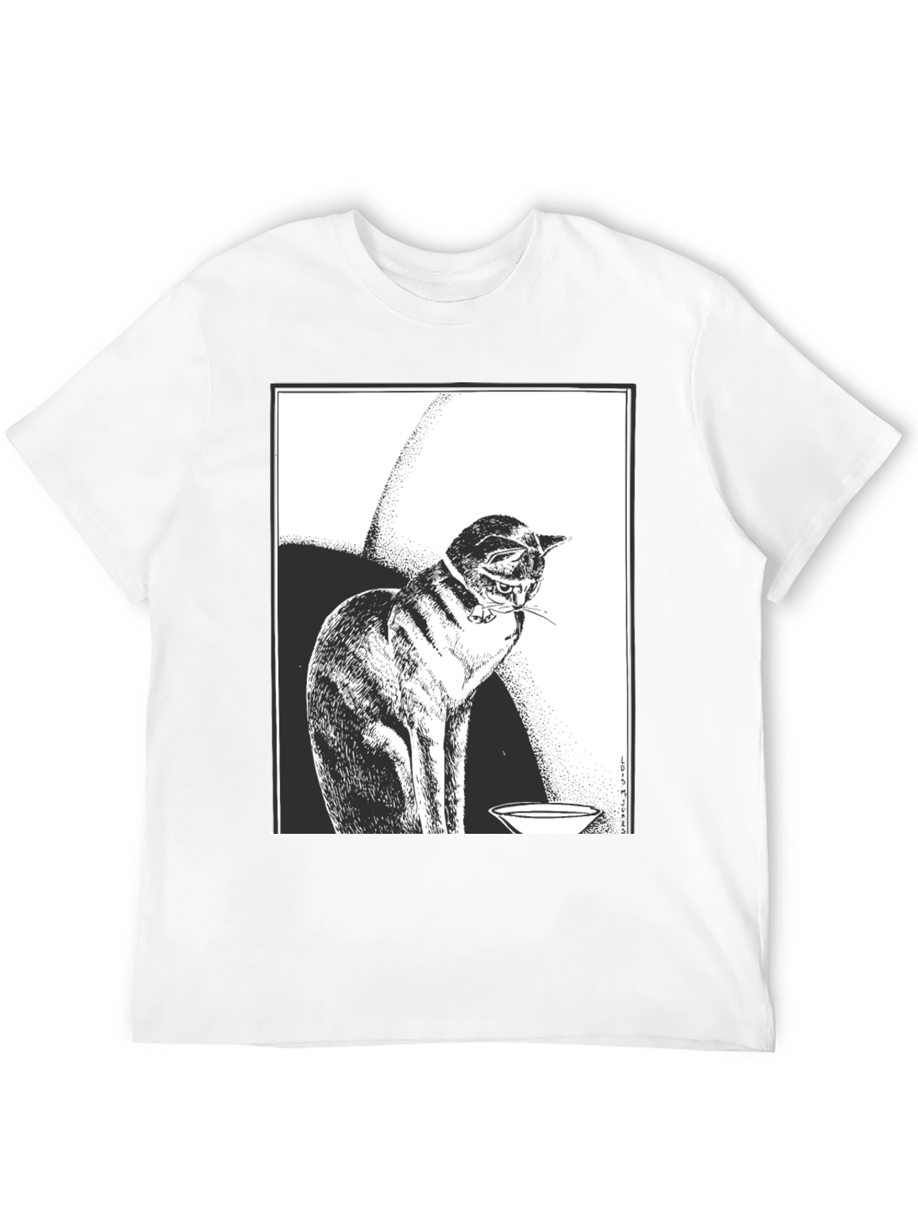 Cat Graphic Tee - Black