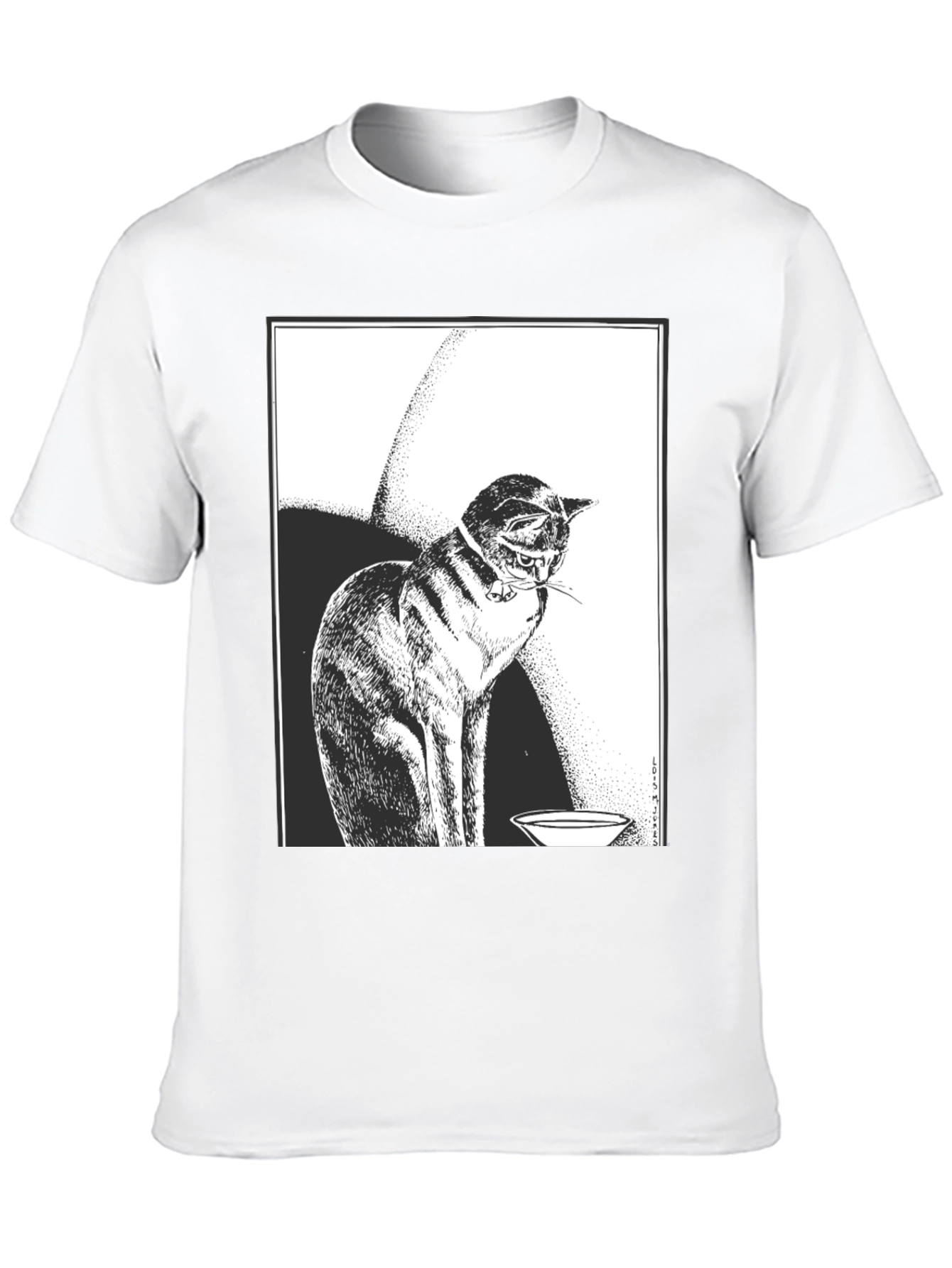 Cat Graphic Tee - Black