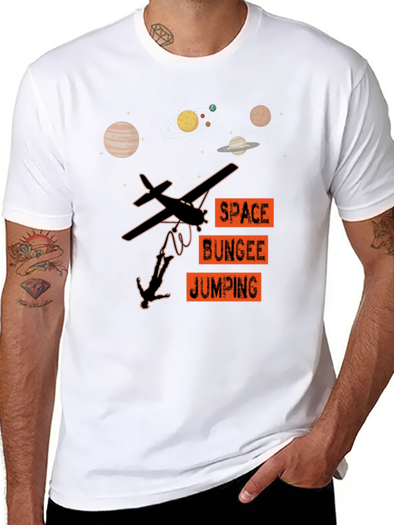 Space Bungee Jumping Graphic T-Shirt