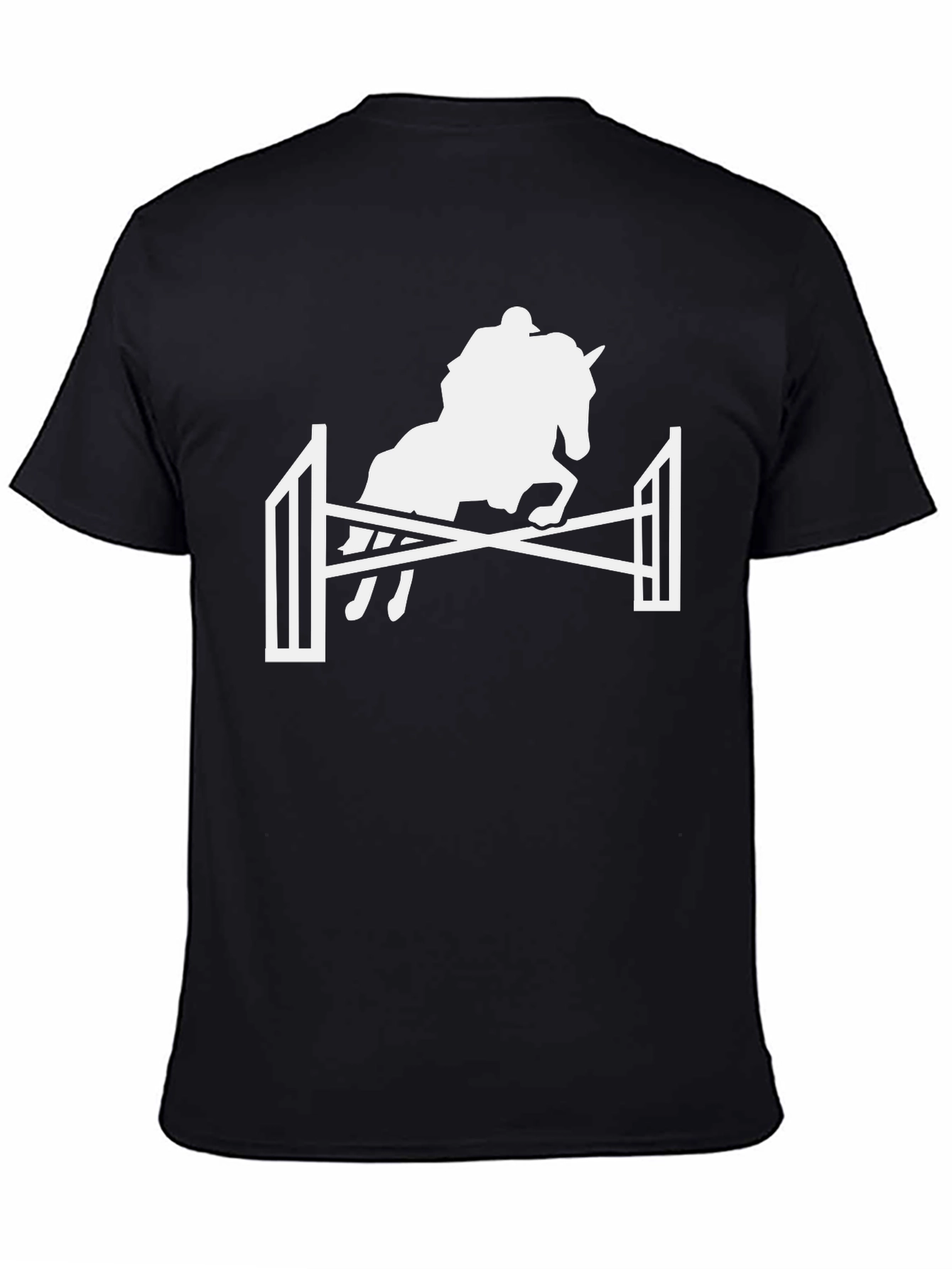 Equestrian Jumping Horse T-Shirt - Black