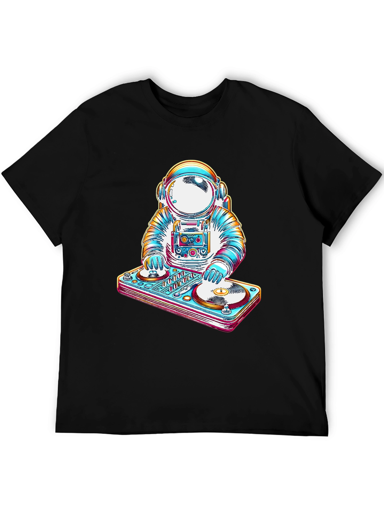 Astronaut DJ Graphic Tee - Cool Space Music T-Shirt