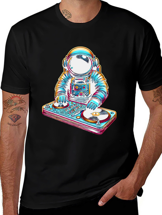 Astronaut DJ Graphic Tee - Cool Space Music T-Shirt