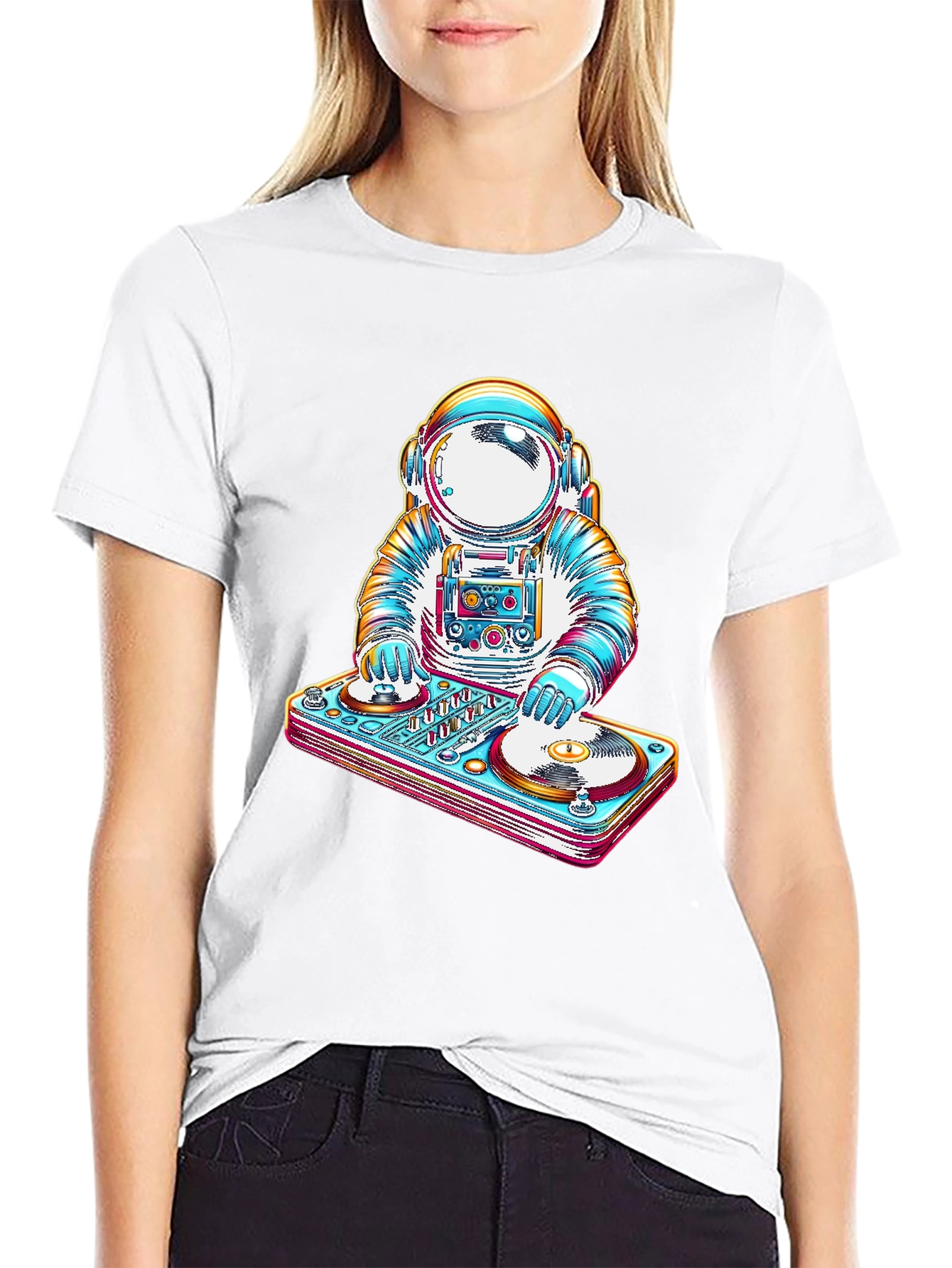 Astronaut DJ Graphic Tee - Cool Space Music T-Shirt