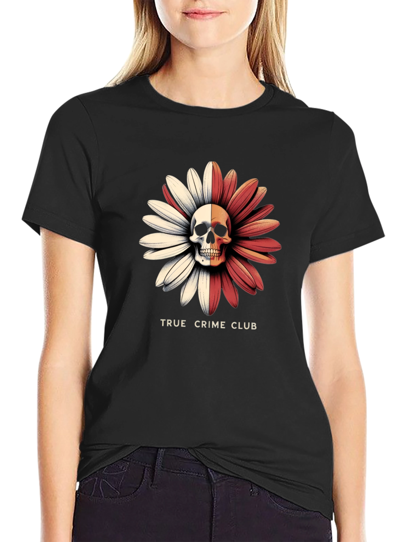 True Crime Club Skull Daisy Graphic Tee