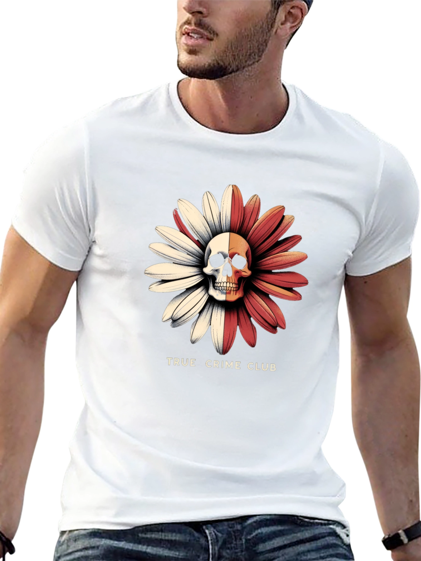True Crime Club Skull Daisy Graphic Tee