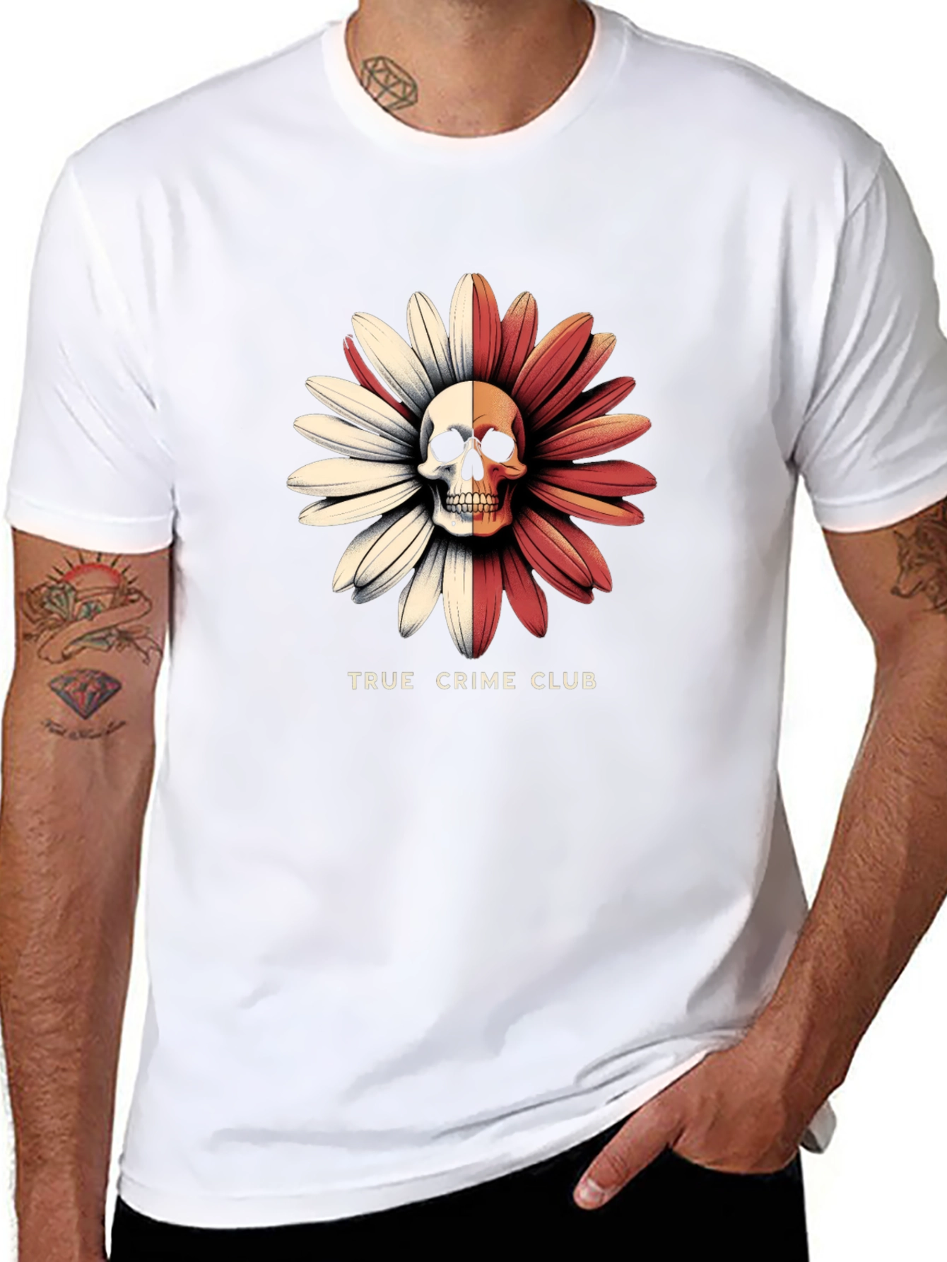 True Crime Club Skull Daisy Graphic Tee