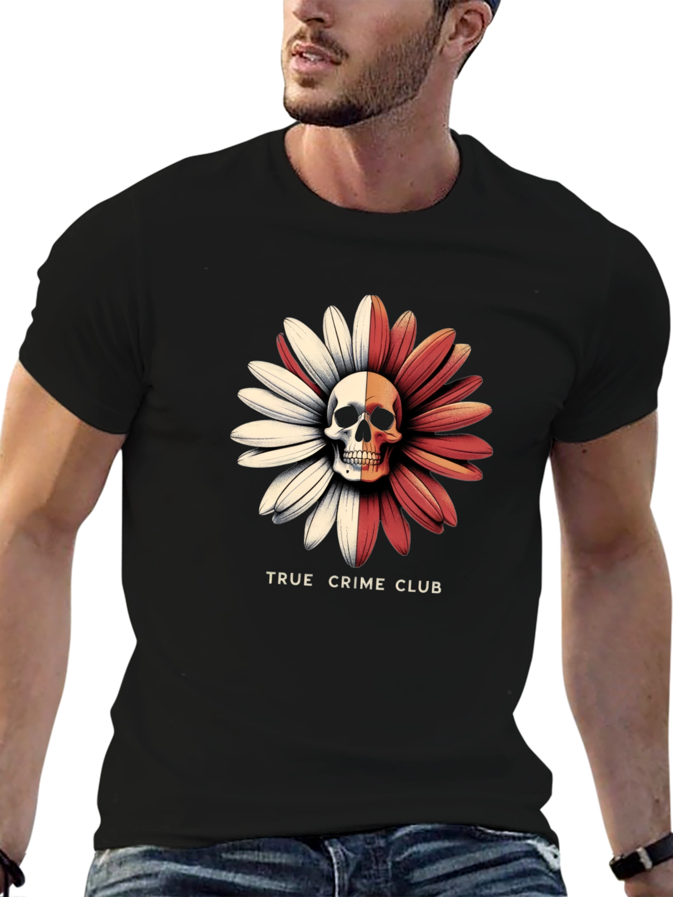 True Crime Club Skull Daisy Graphic Tee