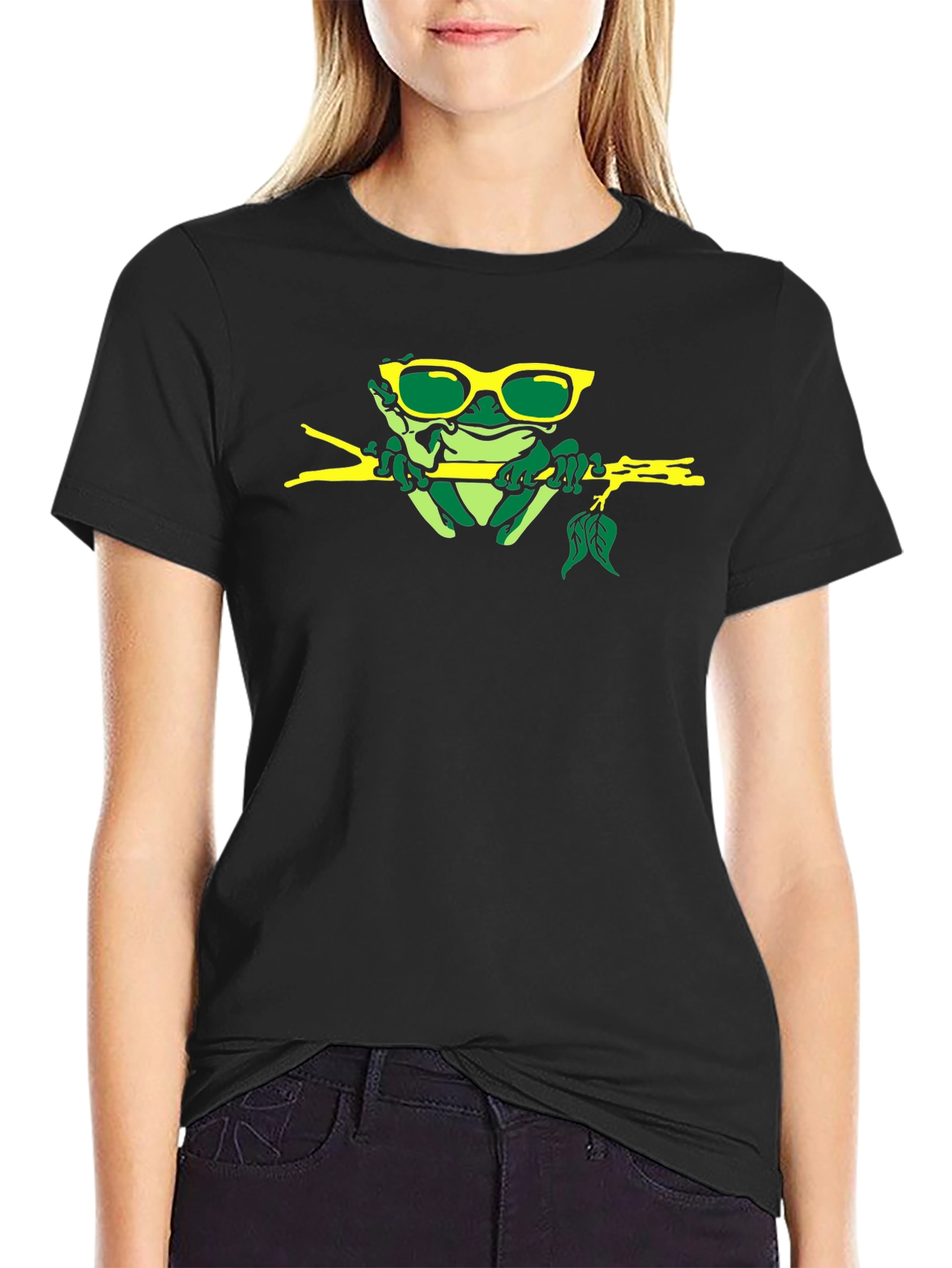 Cool Frog on a Branch Graphic Tee