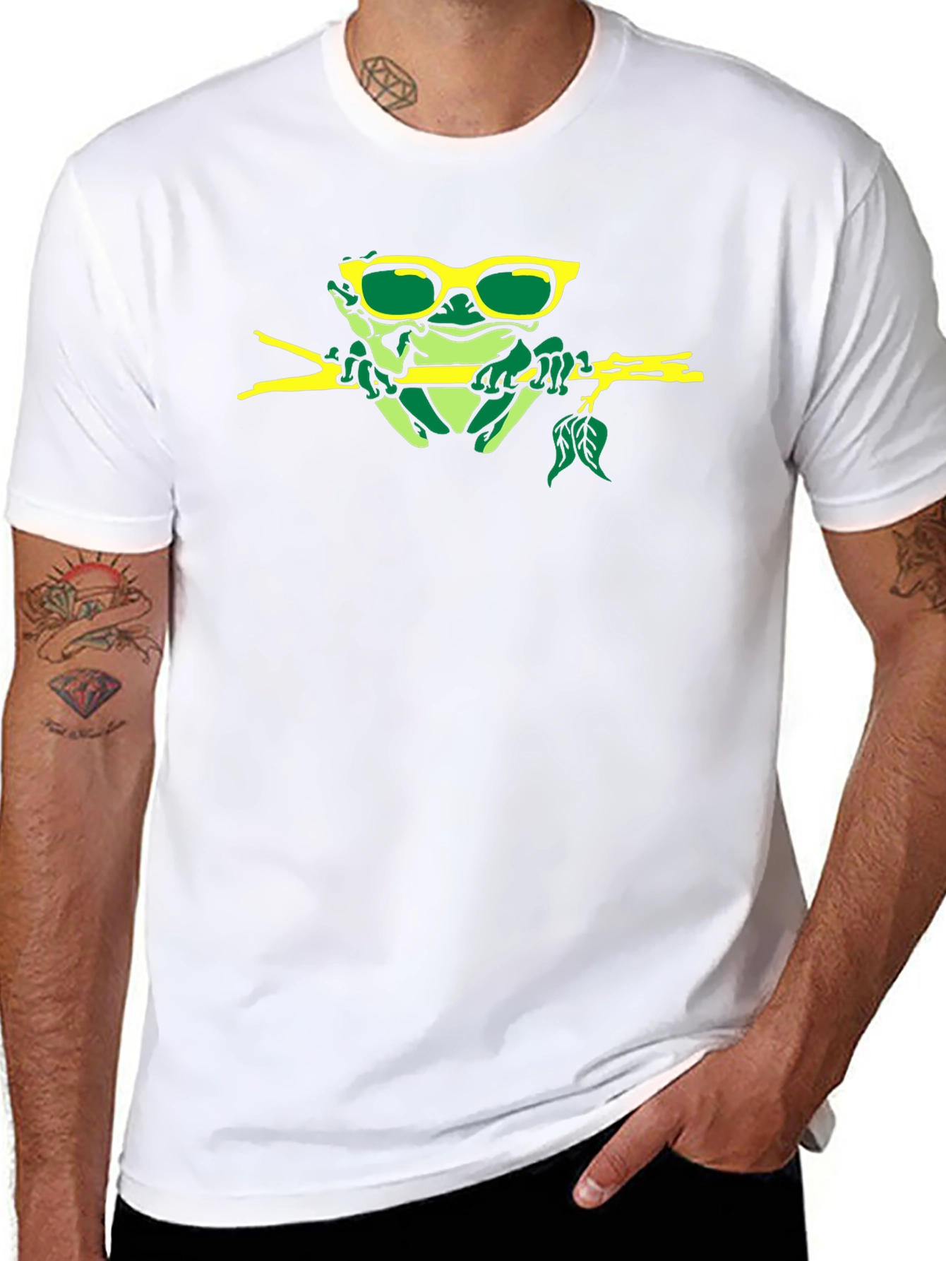 Cool Frog on a Branch Graphic Tee