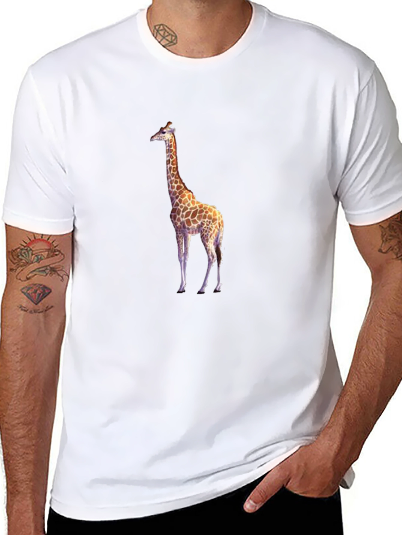 Giraffe Graphic Black T-Shirt