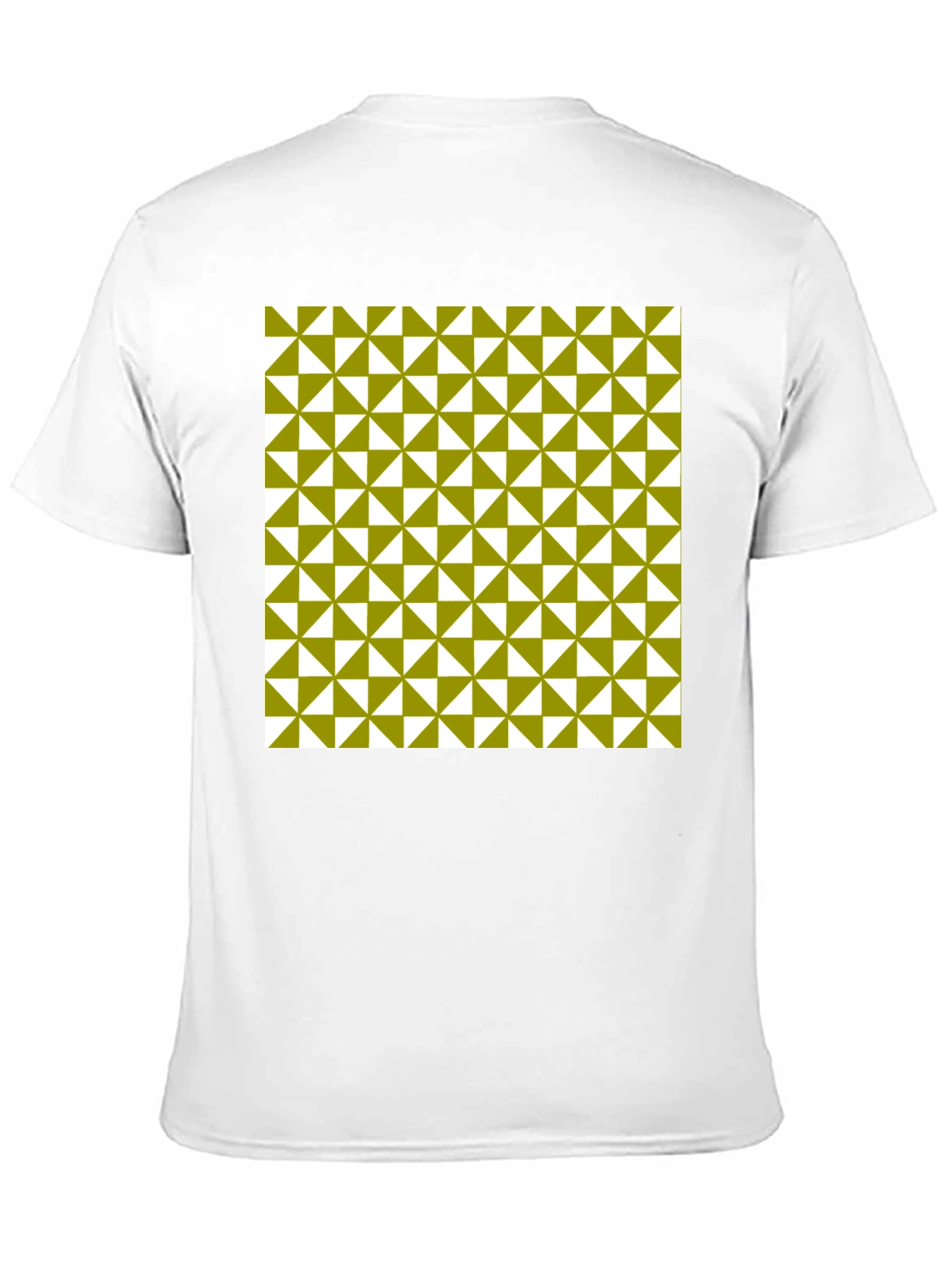 Geometric Triangle Pattern Black T-Shirt