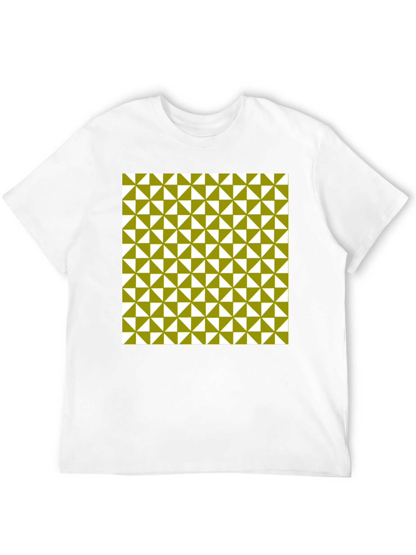 Geometric Triangle Pattern Black T-Shirt