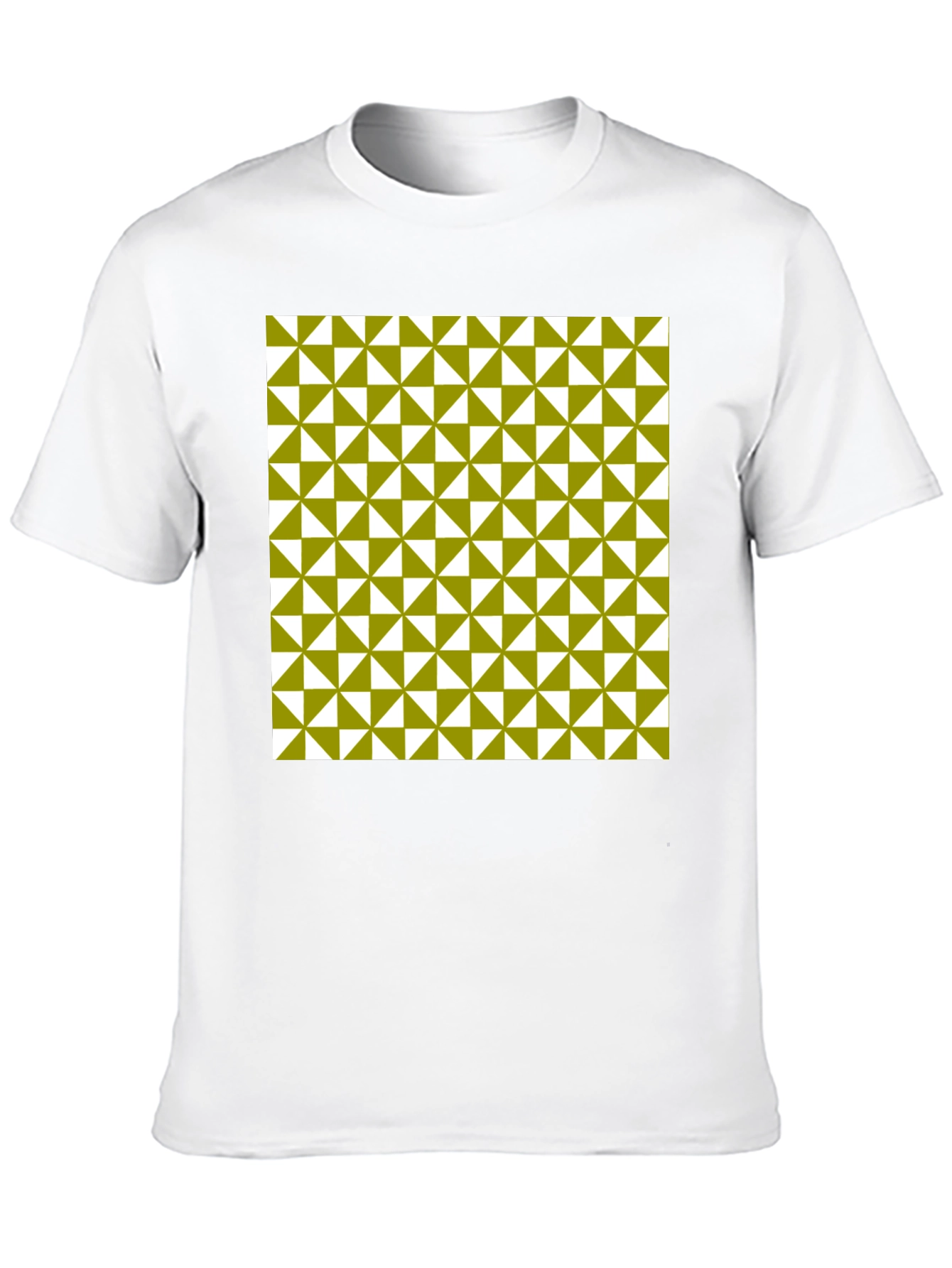 Geometric Triangle Pattern Black T-Shirt